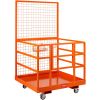 VEVOR Forklift Safety Cage Work Platform 43X45in 1400lbs w/ Wheels for Aerial