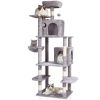 VEVOR Cat Tree 68.5" Cat Tower with Cat Condos Sisal Scratching Post Light Grey