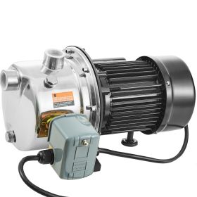 VEVOR 1HP SUS304 Stainless Steel Shallow Well Jet Pump, 115 Volt, 18.5 GPM 147.6 FT Maximum Head Irrigation Water Pump