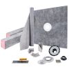 VEVOR Shower Curb Kit, 48"x48" Watertight Shower Curb Overlay with 4" PVC Central Bonding Flange, 4" Stainless Steel Grate