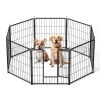 Dog Playpen Indoor Outdoor, 24" Height 8 Panels Fence with Anti-Rust Coating, Metal Heavy Portable Foldable Dog Pen for Large