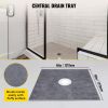 VEVOR Shower Curb Kit, 48"x48" Watertight Shower Curb Overlay with 4" PVC Central Bonding Flange, 4" Stainless Steel Grate