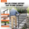 VEVOR Handrails for Outdoor Steps, Fit 3 or 4 Steps Outdoor Stair Railing, Picket#3 Wrought Iron Handrail, Flexible Porch Railing