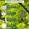 Outdoor Wild Bird Feeder Squirrel-Proof Chew-Proof Metal Hanging Seed Feeder with 4 Feeding Ports for Small Songbirds