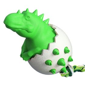 Dog Toothbrush Molar Stick Pet Bite-Resistant Interactive Puzzle Cleaning Teeth Fun Boring Artifact Spherical Dinosaur Egg Toy (Color: Green)