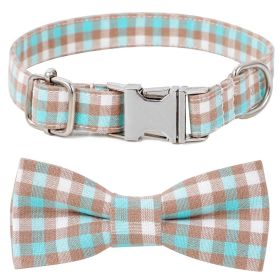 Plaid Dog Collar with Bow Pet Gift Adjustable Soft and Comfy Bowtie Collars for Small Medium Large Dogs (colour: Style 5, size: S 2.0x40cm)